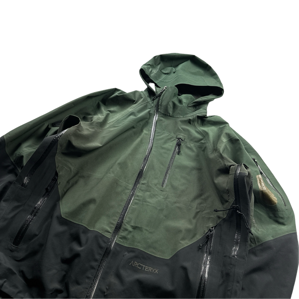 Arcteryx Green Goretex Asymmetric Windbreaker Jacket - Large