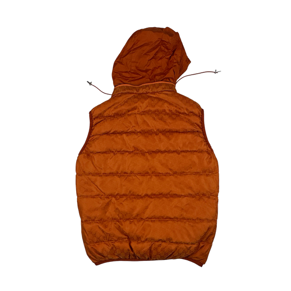 Gucci Monogram Orange Zipped Gilet Jacket - Large