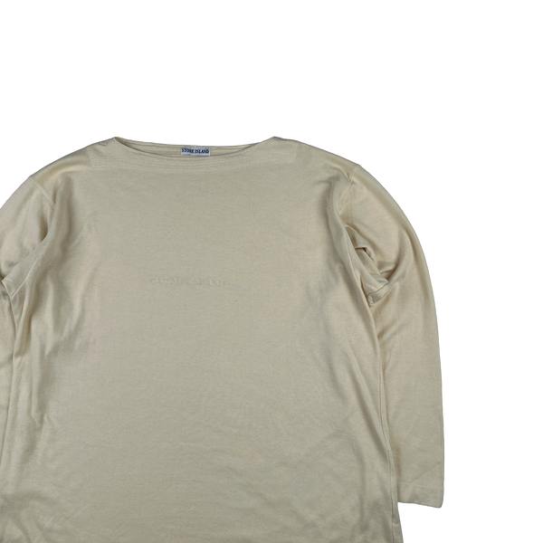 Stone Island 1990s Vintage Cream Spellout Pullover - XL