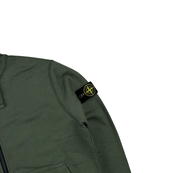 Stone Island 2024 Green Zipped Hoodie - Large