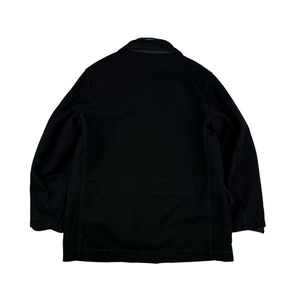Stone Island 2008 Black Wool Lined Dutch Rope Duffle Jacket - XL