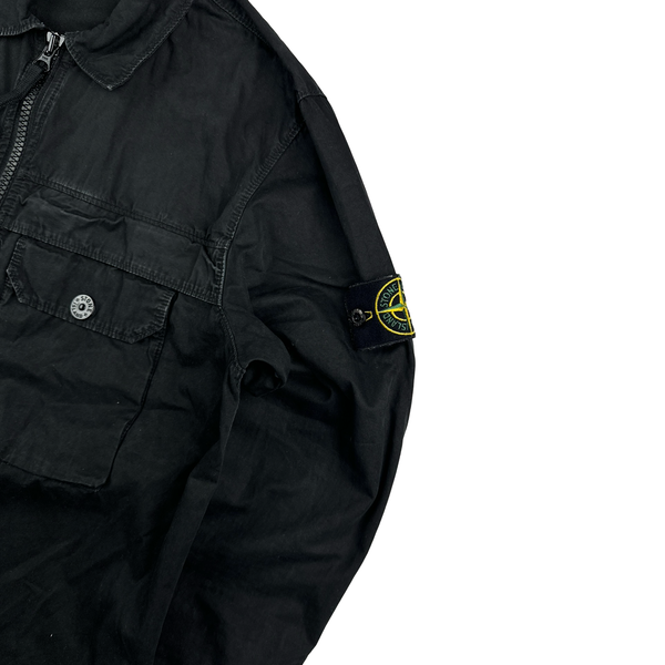 Stone Island 2020 Black Zipped Chest Pocket Overshirt - Medium