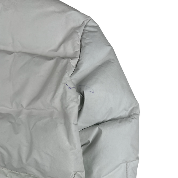 Stone Island 2016 White Featherweight Down Leather Puffer Jacket - Medium