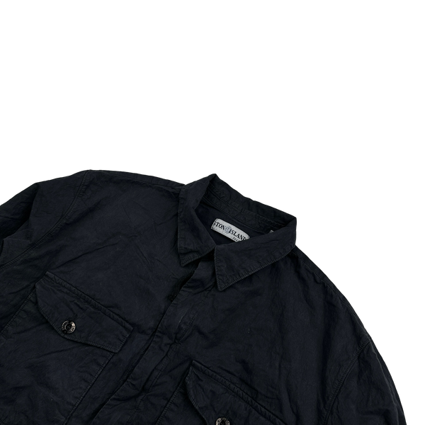 Stone Island 2002 Vintage Black Cotton Overshirt - Large