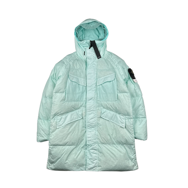Stone Island 2022 Teal Garment Dyed Crinkle Reps R-NY Down TC Puffer - Medium