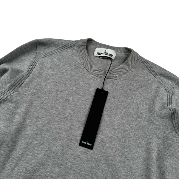 Stone Island 2019 Grey Fine Knit Cotton Crewneck Jumper - Medium