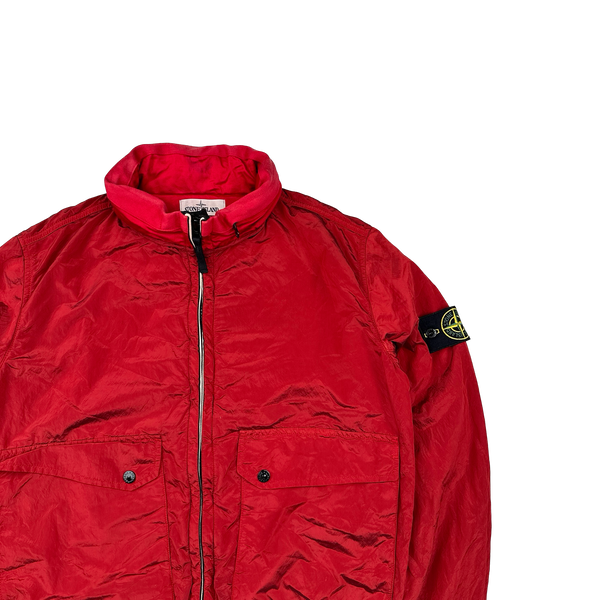 Stone Island 2012 Red Nylon Metal Mesh Lined Bomber Jacket - Medium