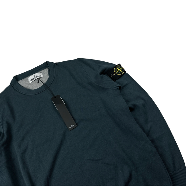 Stone Island Turquoise Light Cotton 2018 Crewneck Sweatshirt - Large