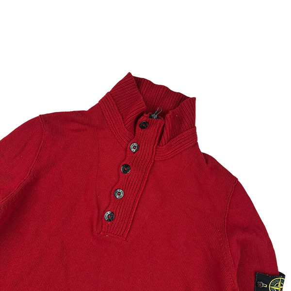 Stone Island Red Wool High Neck Jumper - XL