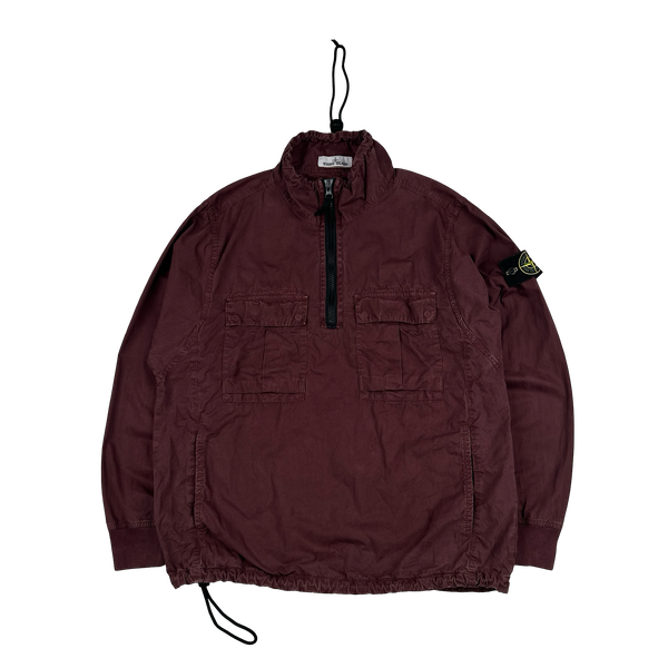 Stone Island 2020 Maroon Smock Pullover Overshirt - Medium