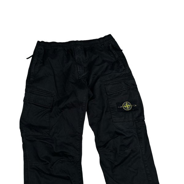 Stone Island 2021 Black RE T Cargo Trousers - 36"