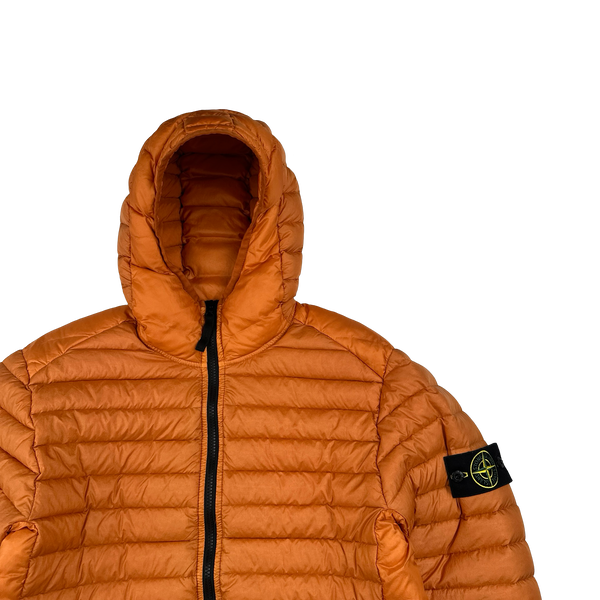 Stone Island 2023 Orange Loom Woven Down Puffer Jacket - Small