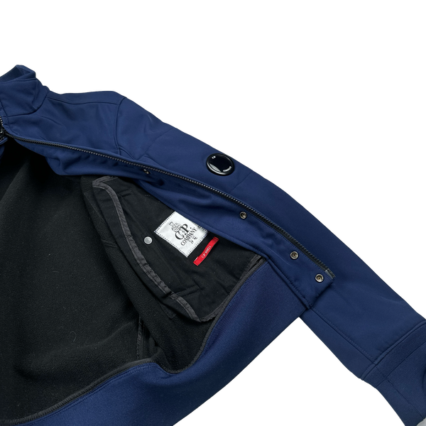 CP Company Blue Fleece Lined Lens Viewer Bomber - Small