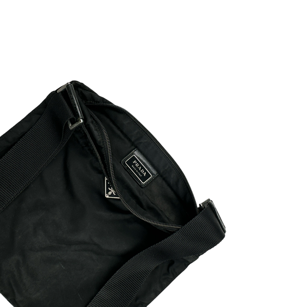 Prada Black Nylon Emblem Side Bag