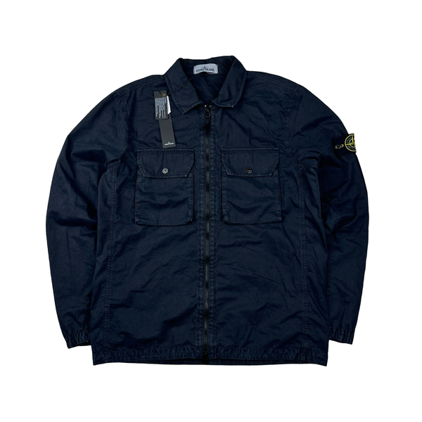 Stone Island 2021 Navy Cotton Overshirt - Large