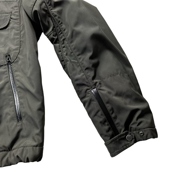 CP Company Dark Green Multi Pocket Nylon Wool Lined Goggle Jacket - XL
