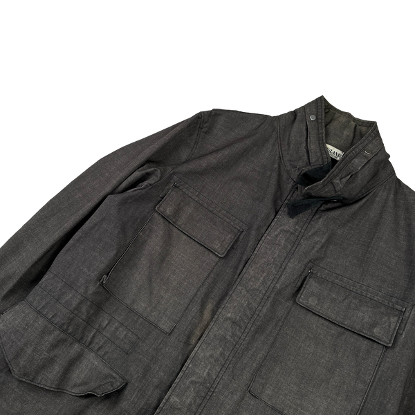 Stone Island Charcoal Lino Flax Mulitpocket Field Jacket - Medium