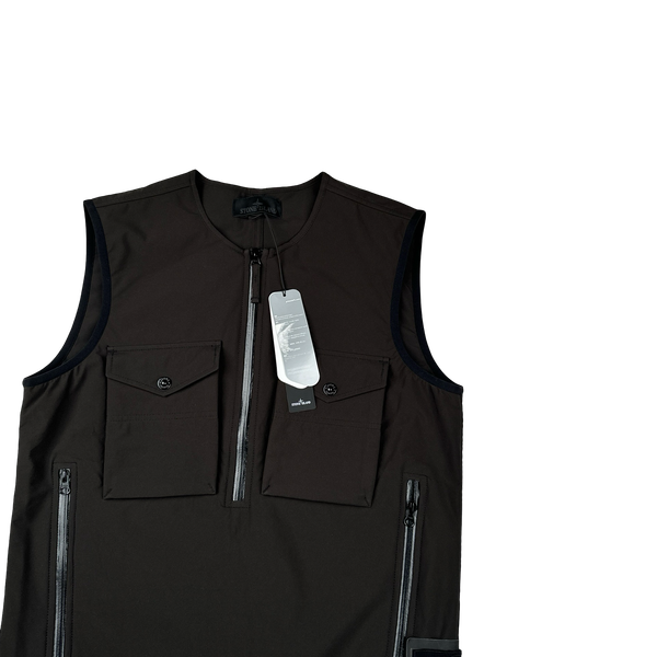 Stone Island 2020 Dark Green Ghost Piece Stretch 5L Gilet - Small