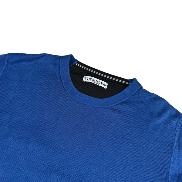 Stone Island 2011 Blue Cotton Crewneck Fine Knit Jumper - XL