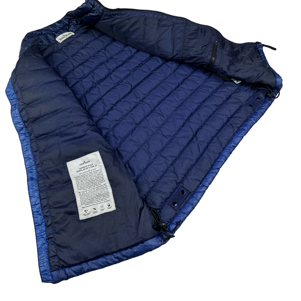 Stone Island 2012 Blue Garment Dyed Down Puffer Gilet - Medium