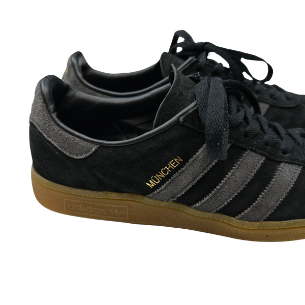 Adidas München Three Stripe Grey/Black Trainers - UK 9