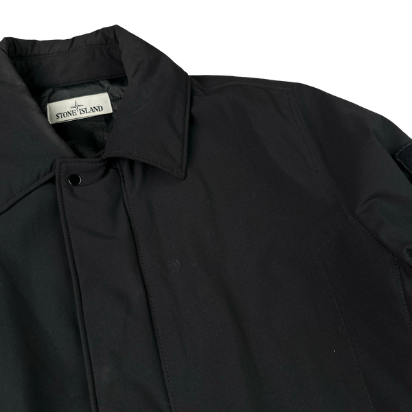 Stone Island 2021 Black Soft Shell R Primaloft Long Jacket - Small