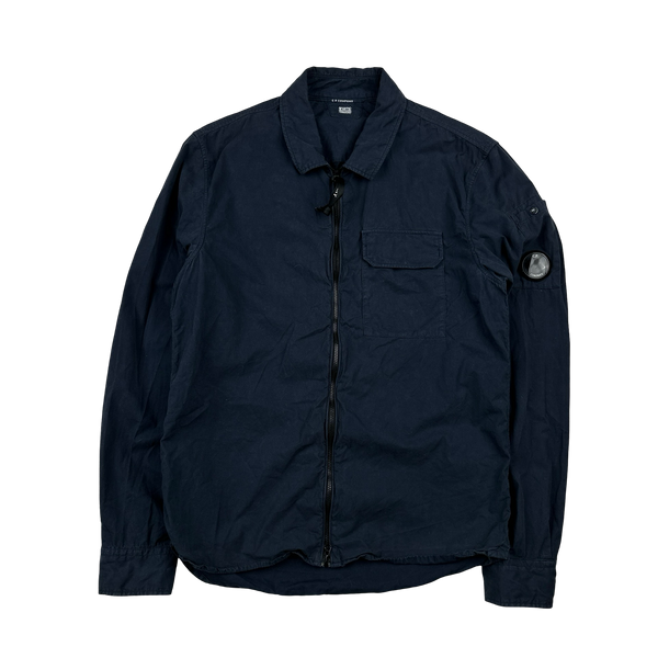 CP Company Navy Lens View Button Up Overshirt - Medium