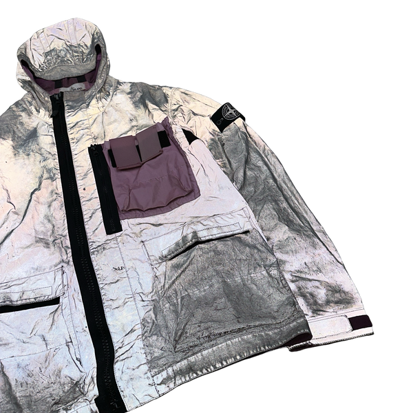 Stone Island 2017 Pink Garment Dyed Plated Reflective Mussola Jacket - Large