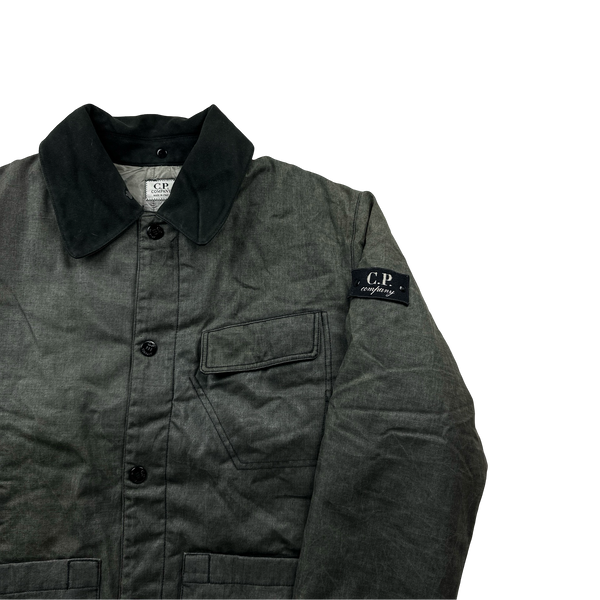 CP Company Vintage Charcoal Cotton Blend Collared Jacket - Small