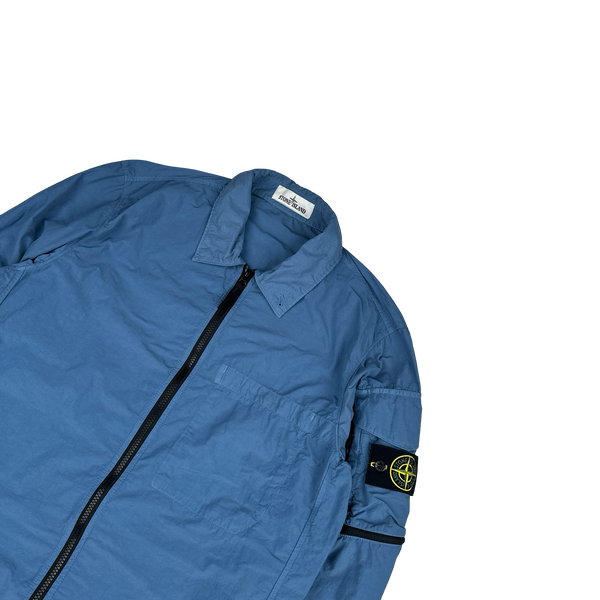 Stone Island 2022 Blue Naslan Light Zipped Overshirt - Medium