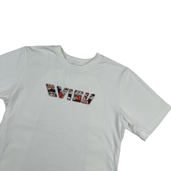 Evisu Graphic White Spellout T Shirt - Large