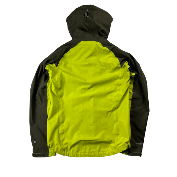 RAB Dark Green/Neon Yellow Neo Zipped Waterproof Rain Jacket - Small