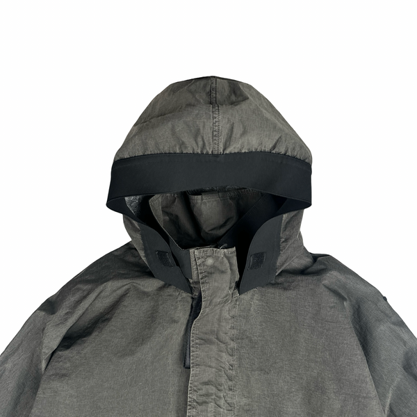 Nemen Grey Nylon Hooded Lightweight Jacket - Large