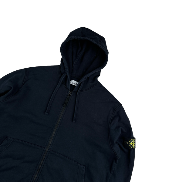 Stone Island 2020 Navy Cotton Zipped Hoodie - XXL