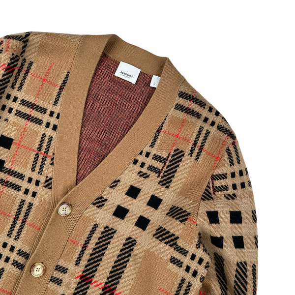 Burberry Nova Check Cashmere Cardigan Jumper - Small