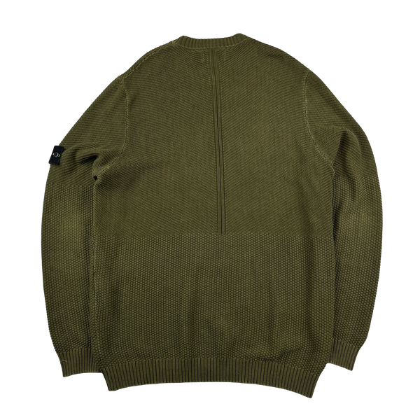 Stone Island 2017 Khaki Cotton Knit Crewneck Jumper - 3XL