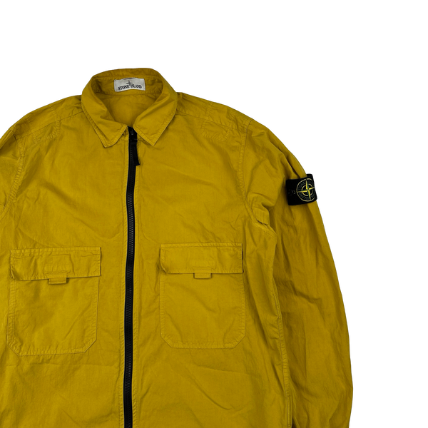 Stone Island 2018 Yellow Cotton Zipped Overshirt - Large