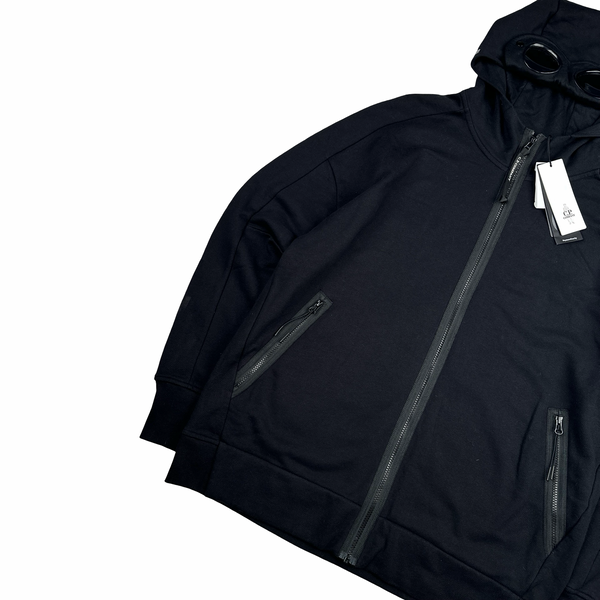 CP Company Black Cotton Goggle Hoodie - XXL