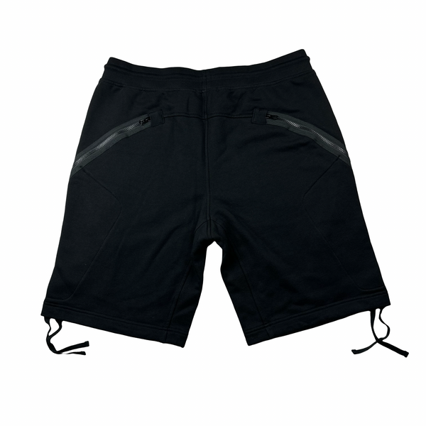 CP Company Black Cotton Fleece Shorts - Large
