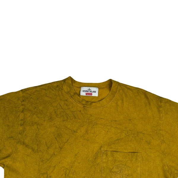 Stone Island x Supreme 2019 Yellow Dust Treatment T Shirt - Small