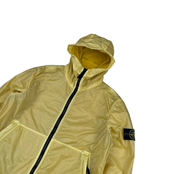 Stone Island 2018 Yellow Lamy Flock Hooded Jacket - Large