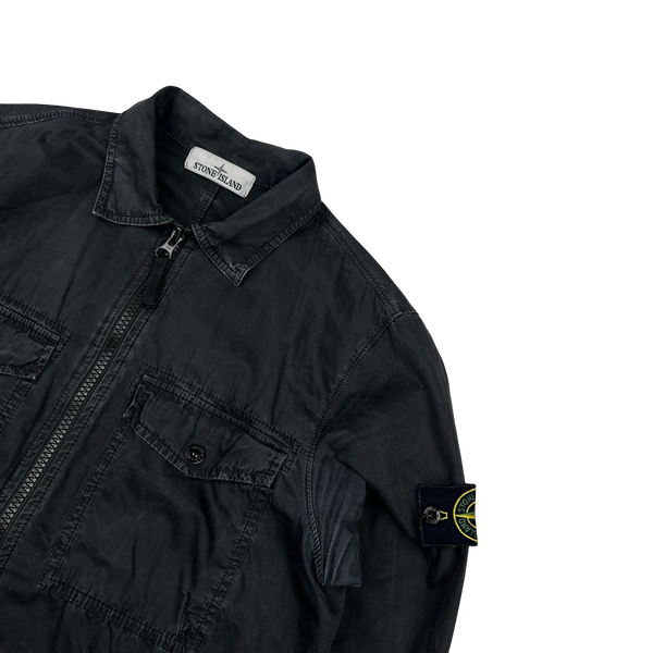 Stone Island Black Cotton Overshirt - Small