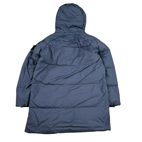 Stone Island 2022 Blue Garment Dyed Crinkle Reps R-NY Down TC Puffer - Small