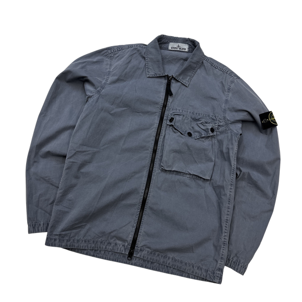 Stone Island 2021 Grey Cotton Overshirt - Small