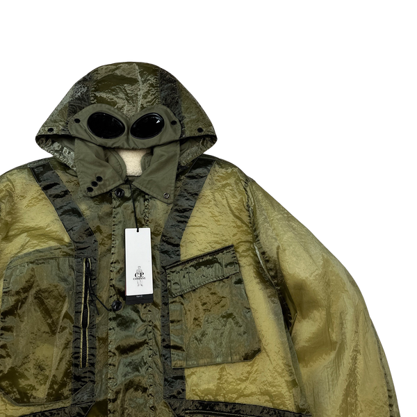 CP Company Green Kan D Shearling Lined Goggle Jacket - Large