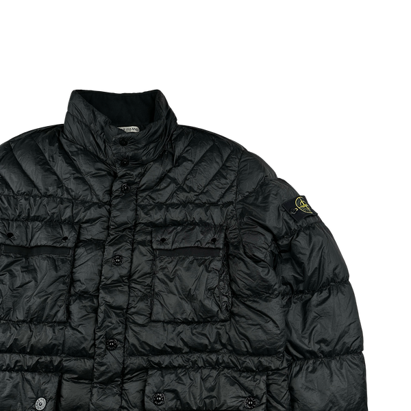 Stone Island Black Garment Dyed Down Puffer Jacket - 3XL