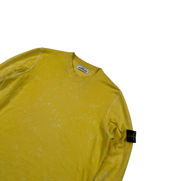 Stone Island 2022 Yellow Tie Dye OVD Camo Soft Knit - Medium
