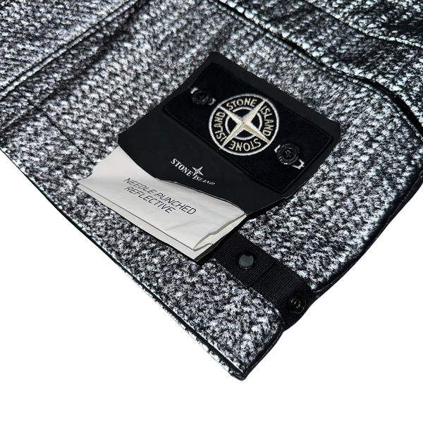 Stone Island 2022 Charcoal Needle Punched Reflective Gilet - Small