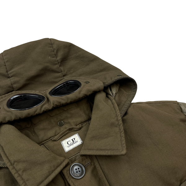 CP Company Khaki Two Tone D D Shell Puffer Jacket - XL