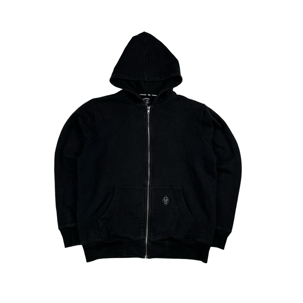Stussy X Neighborhood Cotton Zipped Spellout Hoodie - Medium